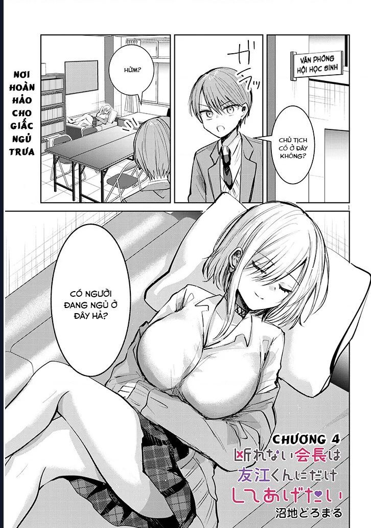 Kotowarenai Kaichou Wa Tomoe-Kun Ni Dake Shite Agetai - Chương 4 - Trang 2